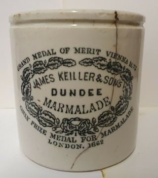 Rare Large Dumpy 2lb Size James Keiller Dundee Marmalade Jar Pot