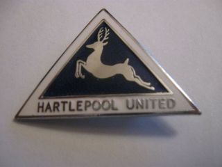Rare Old Hartlepool United Football Club Triangular Enamel Brooch Pin Badge
