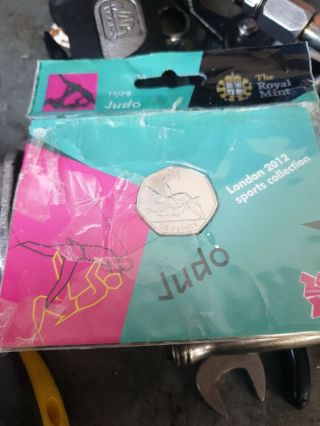 London 2012 Royal Olympic Judo 50p Coin On Card Minted 2011 Rare