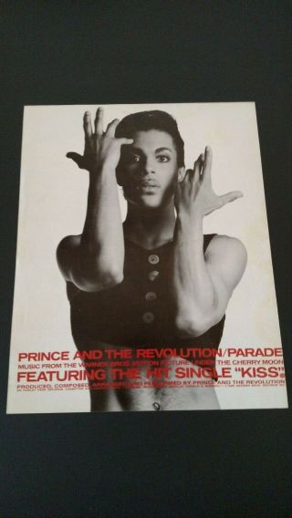 Prince & The Revolution/parade " Kiss " 1985 Rare Print Promo Poster Ad