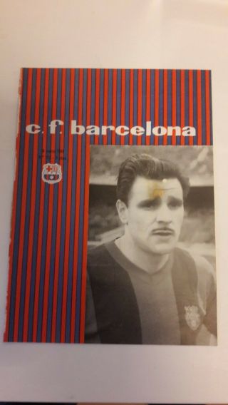 1960 European Cup Programme Barcelona V Spartak Hradec Kralove Q Final Rare