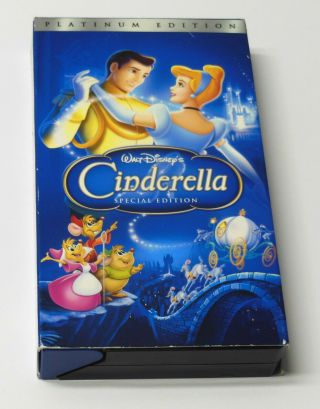 Disney Cinderella Special Platinum Edition Vhs Rare Oop Box Case Fast