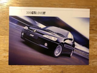 Peugeot 306 Gti Promotional Postcard Brochure Vintage Rare