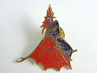 Vintage Demon Red Cape Video Game Promo Pin 1 1/2 " Tall 1 1/2 " Wide Rare
