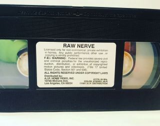 Raw Nerve Vhs Tape Rare Traci Lords Oop Htf - Aip Studios 1991