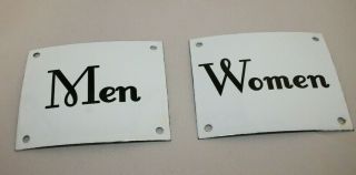 Vintage Style Women Men Restroom Signs Porcelain Enamel Gas Station Garage.