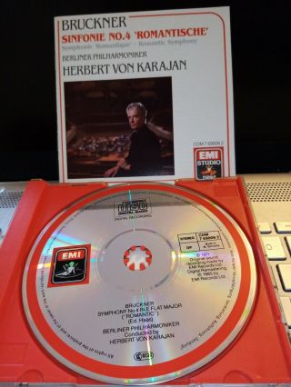 Rare Karajan Emi All Silver Pdo W.  Germany 1987 Bruckner Symphony No.  4 No Ifpi