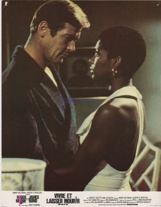 James Bond Live And Let Die Rare French Lobby Photo Roger Moore Gloria Hendry