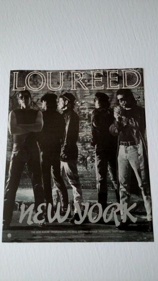 Lou Reed York " Dirty Blvd " (1989) Rare Print Promo Poster Ad