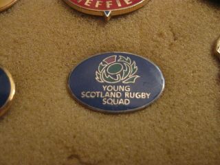 Rare Old Young Scotland Rugby Football Union Squad Enamel Brooch Pin Badge