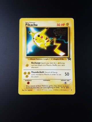Pikachu 4 Wotc Black Star Promo The First Movie Pokemon Card - Light Play