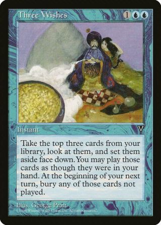 Three Wishes Visions Pld Blue Rare Magic The Gathering Mtg Card Abugames