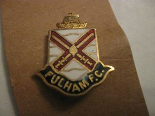 Rare Old Fulham Football Club Shield Enamel Brooch Pin Badge