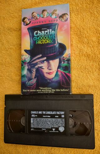 Charlie And The Chocolate Factory (vhs,  2005) Johnny Depp Tim Burton Very Rare