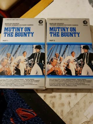 Mutiny On The Bounty Vhs Mgm Big Box 2 Part Set Very Rare Very Htf