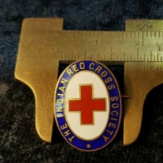 Indian Red Cross - Enamel Pin Badge - Rare Annual Associate J R Gaunt London