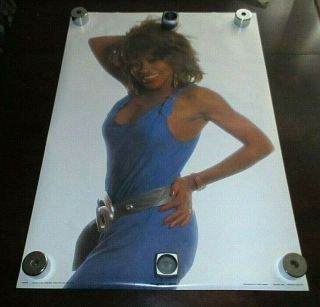 TINA TURNER POSTER OLP VINTAGE 80 ' S VERY RARE 1985 MADE IN ENGLAND 35 