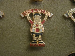 Rare Old Sheffield United Football Club (2) Supporter Man Enamel Pin Badge