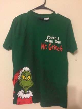 Org.  Dr.  Seuss " You Are A Mean One Mr.  Grinch Medium Rare Tee Shirt M