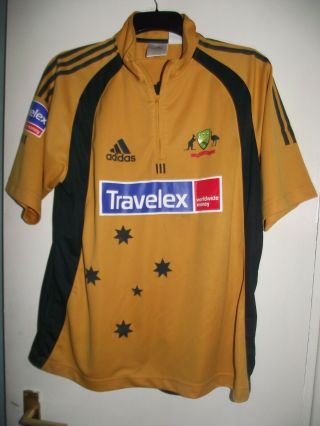 Rare Austrailia Travelex Adidas Part Zip Cricket Shirt Size Xl Good Cond