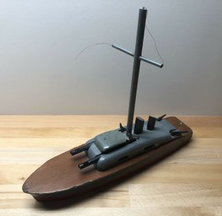 Navy Destroyer/battleship (military Boat) Toy Vintage Item (circa 1940’s) Rare