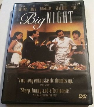 Big Night Dvd 1998 Rare Oop 2001 Minnie Driver Stanely Tucci Ian Holm Region 1