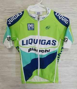 Liquigas Bianchi Sms Santini Uci Rare Cycling Jersey Size Small