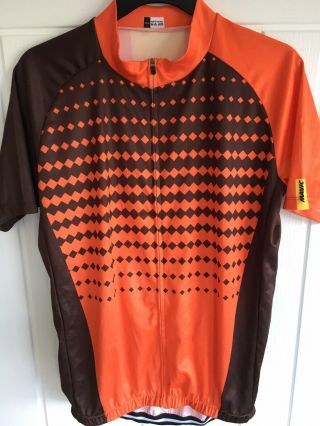Mavic 2xl Orange & Brown Full Zip Ss Cycling Jersey - Rarely