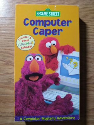 Computer Caper Vhs Sesame Street Elmo Cookie Monster Rare Kids Video Henson Oop