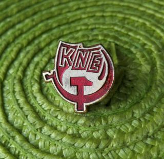 Hammer And Sickle Kne Communist Youth Of Greece Membership Rare Soviet Pin Badge