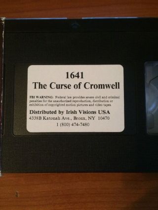 1641 The Curse of Cromwell (VHS) RARE,  OOP.  66 3