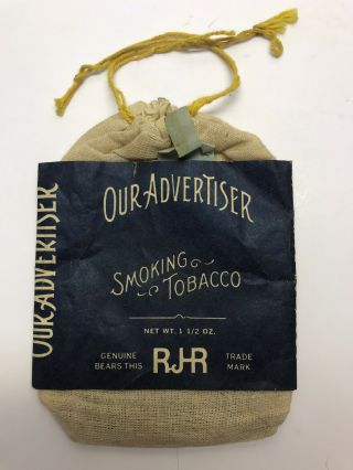 Vintage Our Advertiser Smoking Tobacco Pouch Not Tin Pack R.  J.  Reynolds Rare Vgc