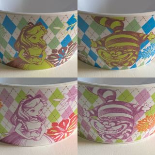 Zak Designs Alice In Wonderland Melamine Bowls Cheshire Cat Rabbit Disney Rare