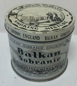 Rare Old Vintage Balkan Sobranie Tobacco Smoking Mixture 2 Oz Tin England Empty