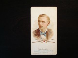 1887 Wm.  Sexton A & G Billiards Cigarette Card (rare)