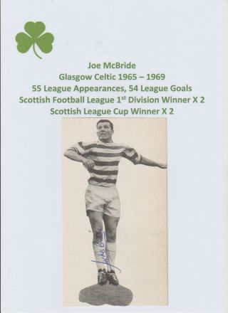 Joe Mcbride Glasgow Celtic 1965 - 1969 Rare Signed Annual/book Cutting