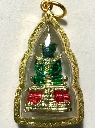 Phra Kaew Morakot Lp Rare Old Thai Buddha Amulet Pendant Magic Ancient Idol 7
