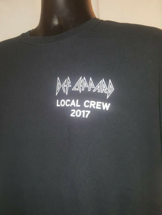 Def Leppard Local Crew 2017 Black Concert Tour T - Shirt Size Xl Live Rare