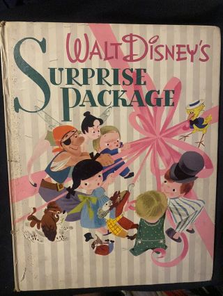 Walt Disney’s Surprise Package 1946 Book Disney Lady Alice Wonderland Rare
