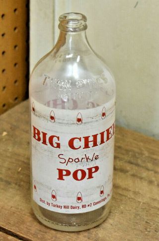 L686 - Rare Vintage Turkey Hill Lancaster Pa Big Chief Sparkle Pop Soda Bottle