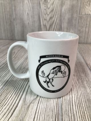 Rare Us Army 5th Engineer Battalion Hhc Co Workhorse Coffee Mug Cup