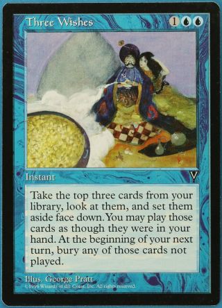 Three Wishes Visions Nm Blue Rare Magic The Gathering Card (id 200991) Abugames