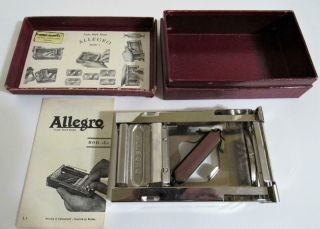 Vintage Old Rare Allegro Model L Saving Razor Blade Sharpener Switzerland W Box