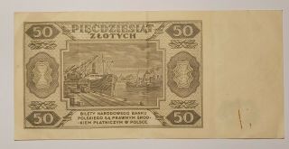 Poland 50 Zloty Zlotych 1948 Banknote Paper Money VF RARE CK 2