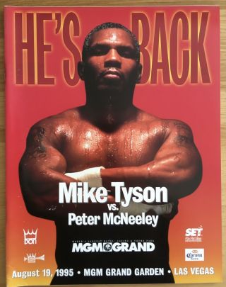 Rare Mike Tyson Vs Peter Mcneeley Vintage On Site Programme 1995