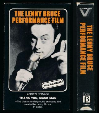 Vestron Betamax Not Vhs Lenny Bruce Performance Film 1982 Rare Stand Up Legend
