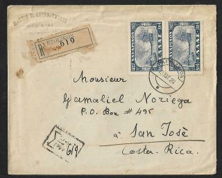 Greece Etolikon To Costa Rica Cover 1928 Rare Destination