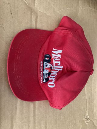 Vintage Marlboro Indy Car Racing Team 90s Rare Tobacco Snapback Hat Trucker Cap