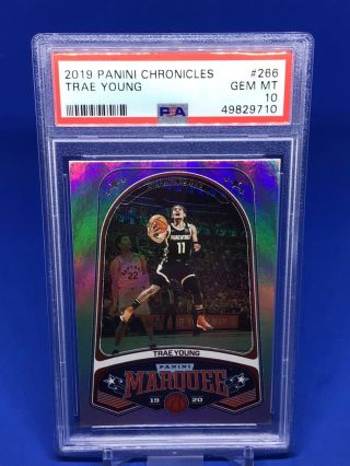 2019 - 20 Chronicles Trae Young Marquee Base Psa 10 Hot Hawks Rare 266