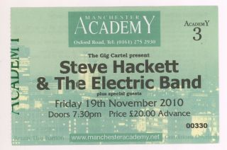 Rare Steve Hackett 11/19/10 Manchester England Uk Ticket Stub Genesis